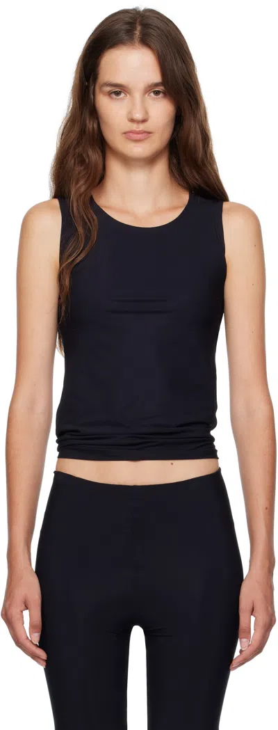 Jil Sander Black Round Neck Sleeveless Tank Top