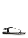 Jil Sander Black Sandals With Ankle Buckle Closure In Leather Woman In Black