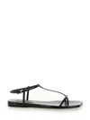 Jil Sander Black Sandals With Ankle Buckle Closure In Leather Woman In Multicolor
