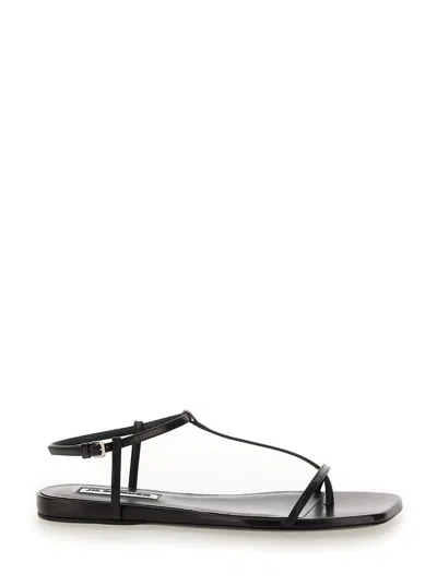 JIL SANDER JIL SANDER WOMEN BLACK SANDALS WITH ANKLE BUCKLE CLOSURE IN LEATHER WOMAN