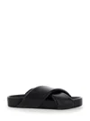 Jil Sander Black Sandals With Criss Cros Bands In Black