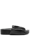 Jil Sander Black Sandals With Gathered Upper And Open Design In Black