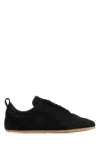 Jil Sander Satin And Suede Low-top Sneakers In Black
