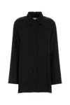 Jil Sander Satin Oversize Shirt In Black