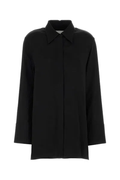 JIL SANDER JIL SANDER BLACK SATIN OVERSIZE SHIRT