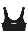 Jil Sander Logo Bikini Top In Black