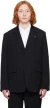 Jil Sander Black Sharp Wool Gabardine Blazer In 001 Black