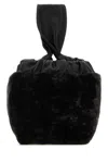 Jil Sander Shearling Rectangular Clutch With Knotted Handle