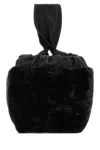 Jil Sander Shearling Rectangular Clutch With Knotted Handle
