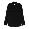 Jil Sander Black Wool Shirt With Pockets Men In Black