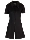 Jil Sander Zipped Short Playsuit In Black