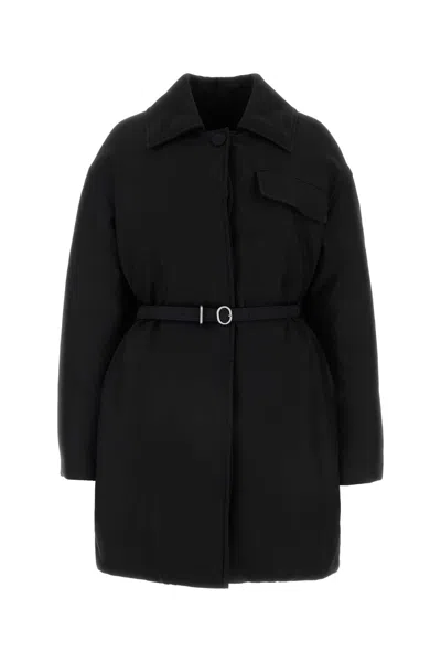 JIL SANDER BLACK SILK BLEND DOWN JACKET