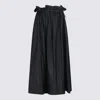 Jil Sander Ruffled Drawstring Midi Skirt In Black