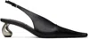 Jil Sander Black Sling Back Heels In 001 Black