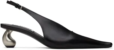 Jil Sander Black Sling Back Heels