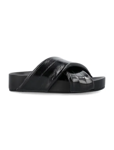 Jil Sander Black Slip On Sandals