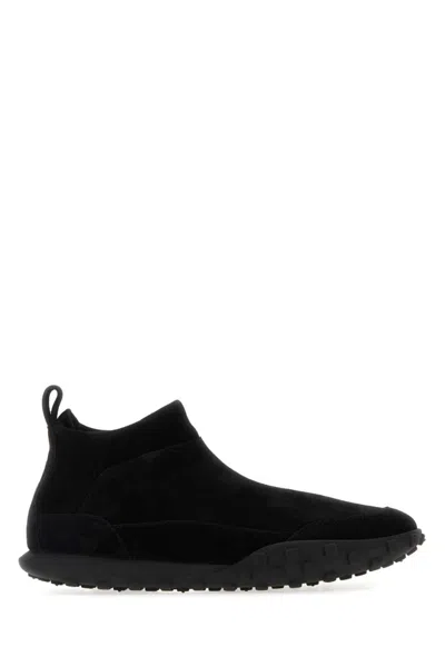 JIL SANDER BLACK SLIP ON SNEAKERS