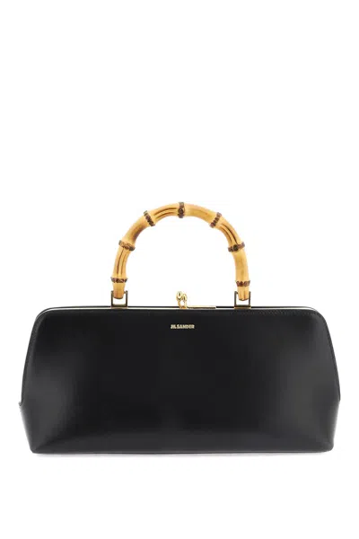 Jil Sander Black Small Goji Bamboo Bag In Nero