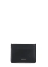 Jil Sander Logo Detail Leather Card Holder In Black