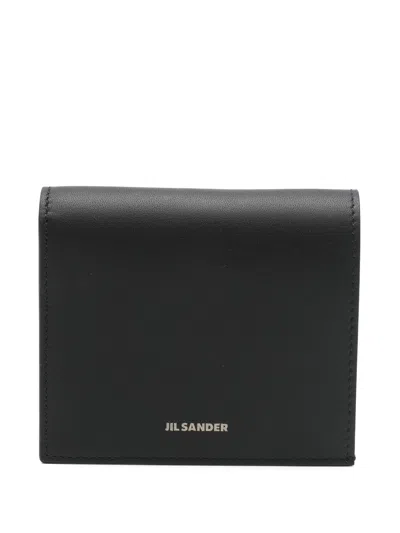 JIL SANDER BLACK SMOOTH MATTE RECTANGULAR WALLET