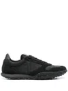 Jil Sander Suede Panel Round Toe Rubber Sole Sneakers In Black