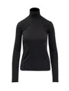 Jil Sander Black Solid Turtle Neck Sweater