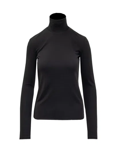 Jil Sander Black Solid Turtle Neck Sweater