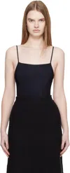 Jil Sander Black Spaghetti Straps Bodysuit In Black