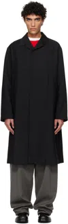 Jil Sander Button-up Wool Coat In Black