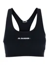 Jil Sander Black Sports Bra With Logo Lettering On The Front In Tech Fabric Stretch Woman In Multicolor