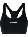 Jil Sander Black Sports Bra With Logo Lettering On The Front In Tech Fabric Stretch Woman