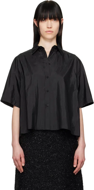 Jil Sander Black Spread Collar Shirt In 001 Black