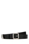 Jil Sander Women Black Leather Belt In Black