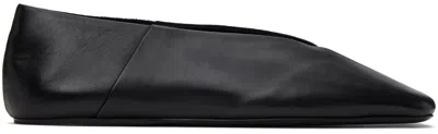 JIL SANDER BLACK SQUARE TOE BALLERINA FLATS