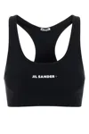 Jil Sander Black Sports Bra With Logo Lettering On The Front In Tech Fabric Stretch Woman
