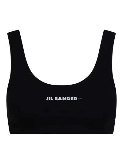 JIL SANDER BLACK STRETCH NYLON TOP