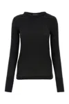 Jil Sander Black Stretch Polyester Blend Sweater