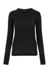 Jil Sander Black Stretch Polyester Blend Sweater