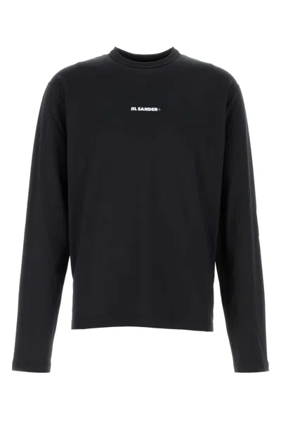 Jil Sander Black Stretch Polyester T-shirt In 001