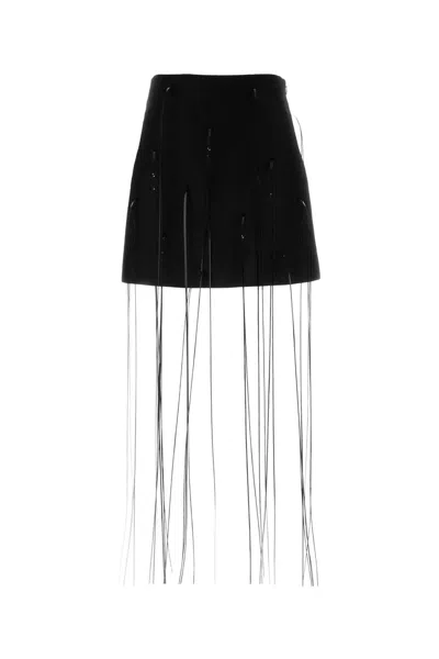 Jil Sander Black Stretch Viscose Blend Mini Skirt