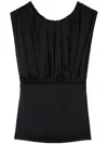 Jil Sander Black Structured Gathered Acetate Top In Multi
