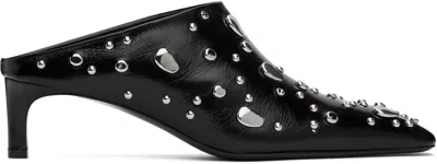 JIL SANDER BLACK STUDS MULES