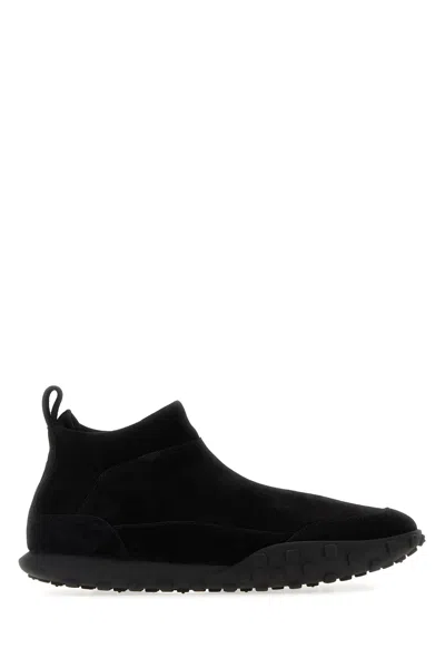 JIL SANDER JIL SANDER BLACK SUEDE MOON SLIP ONS