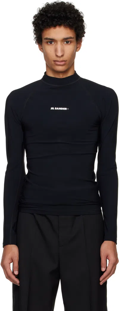 Jil Sander Black Surf Long Sleeve T-shirt In 001 Black
