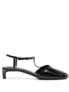 Jil Sander Women's 35mm Leather T-strap Sandals In Black