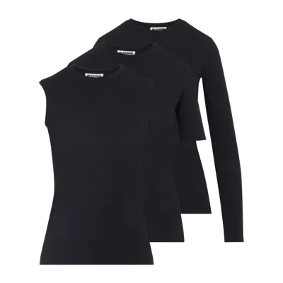 Jil Sander Black T-shirt In Soft Cotton
