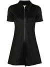 Jil Sander Zipped Short Playsuit In Black