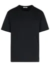 Jil Sander Black Crewneck T-shirt With Logo Patch On The Rear