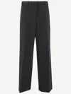 Jil Sander Tailored Wool Gabardine Pants In Black