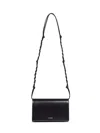 Jil Sander Tangle Wallet With Shoulder Strap In Black